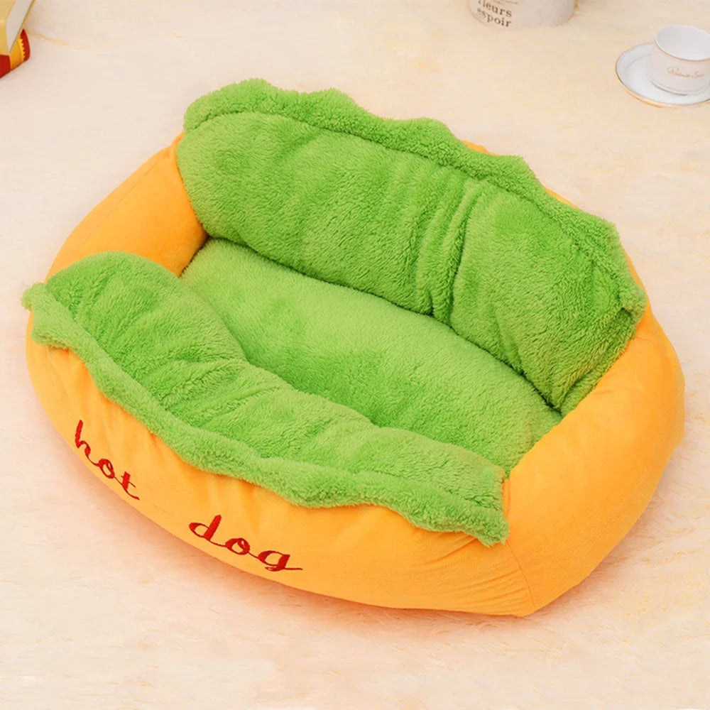 Gothic Hot Dog Bun Pet Bed — Dark Academia Dog Lounger