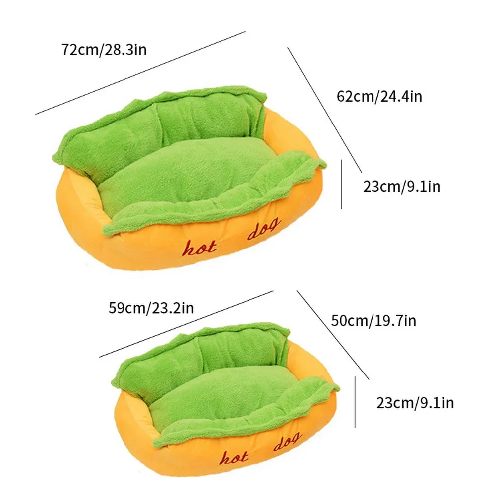 Gothic Hot Dog Bun Pet Bed — Dark Academia Dog Lounger