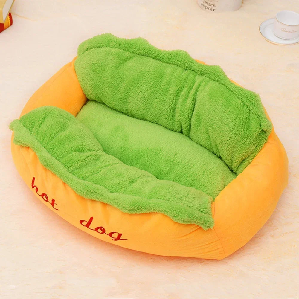 Gothic Hot Dog Bun Pet Bed — Dark Academia Dog Lounger