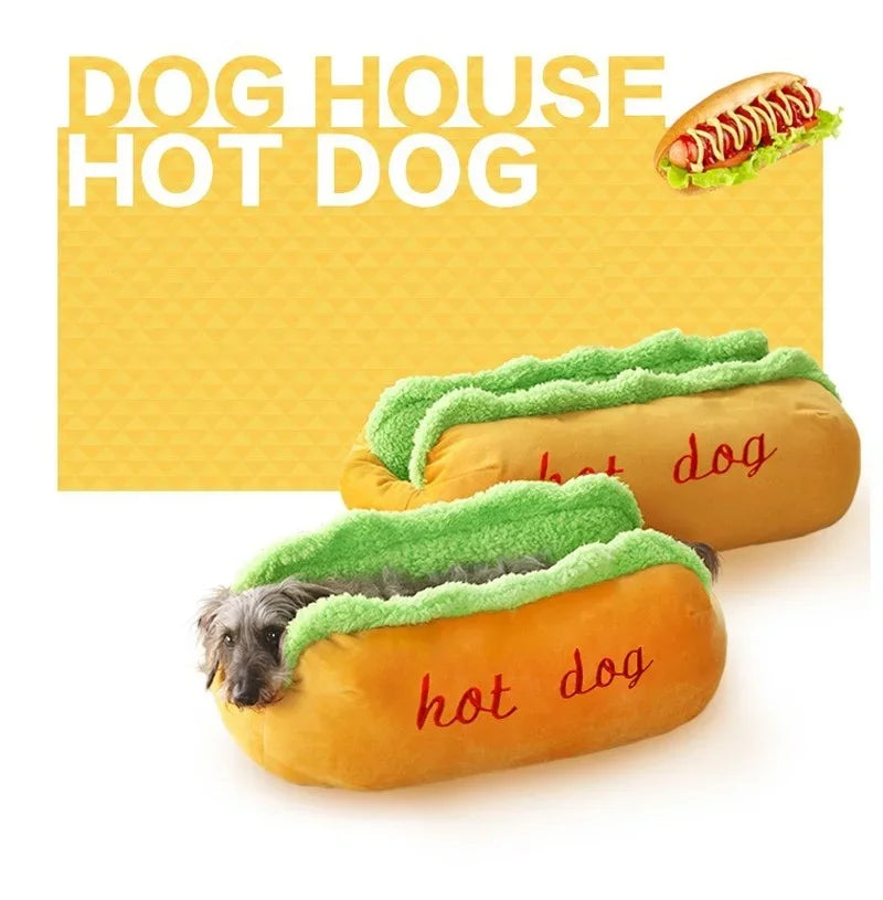 Gothic Hot Dog Bun Pet Bed — Dark Academia Dog Lounger