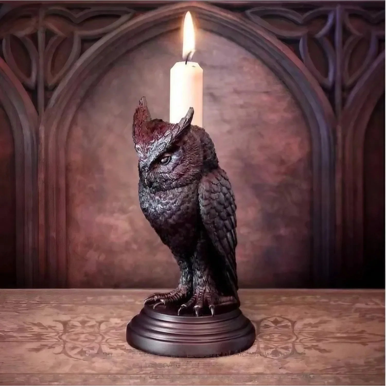 Gothic Raven Candlestick Holder | Dark Academia Decor | Witchy Candle Stand